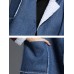 Casual Women Embroidery Denim Fleece Thick Coats