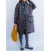 Plus Size Casual Women Printed Fleece Thick Long Coats