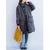 Plus Size Casual Women Printed Fleece Thick Long Coats