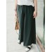 Plus Size Casual Women Green Wide Leg Pants