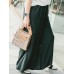 Plus Size Casual Women Green Wide Leg Pants