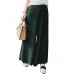 Plus Size Casual Women Green Wide Leg Pants