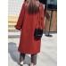 Plus Size Casual Women Side Split Woolen Coats