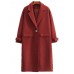 Plus Size Casual Women Side Split Woolen Coats