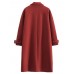 Plus Size Casual Women Side Split Woolen Coats