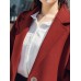 Plus Size Casual Women Side Split Woolen Coats