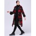 Plus Size Casual Women Plaid Color Patchwork Woolen Coats