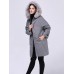 Plus Size Casual Women Faux Fur Collar Hooded Woolen Coats