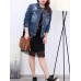 Plus Size Casual Women Hole Denim Jacket