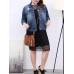 Plus Size Casual Women Hole Denim Jacket