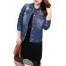 Plus Size Casual Women Hole Denim Jacket