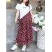 Plus Size Casual Women Sleeveless Star Printed Dress