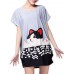 Plus Size Casual Women Cat Printed Short Sleeve Shirts