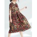 Plus Size Casual Women Printed Short Sleeve Dress