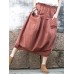 Casual Women Pure Color Cotton Skirts with Pockets