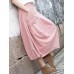 Casual Women Pure Color Cotton Skirts with Pockets