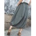 Casual Women Pure Color Cotton Skirts with Pockets