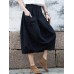 Casual Women Pure Color Cotton Skirts with Pockets