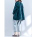 Plus Size Casual Women Plaid Batwing Sleeve Shirts