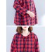 Plus Size Casual Women Plaid Batwing Sleeve Shirts