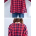 Plus Size Casual Women Plaid Batwing Sleeve Shirts