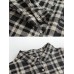 Plus Size Casual Women Plaid Pockets Blouse