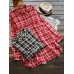 Plus Size Casual Women Plaid Pockets Blouse