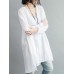 Casual Women White Loose V-Neck Thin Blouse