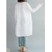 Casual Women White Loose V-Neck Thin Blouse