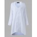 Casual Women White Loose V-Neck Thin Blouse