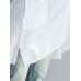 Casual Women White Loose V-Neck Thin Blouse