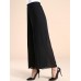 Women Chiffon Elastic Waist Split Wide Leg Pants