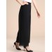 Women Chiffon Elastic Waist Split Wide Leg Pants