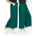 Women Casual Elastic Waist Wide Leg Pants with Belt