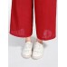 Women Casual Elastic Waist Wide Leg Pants with Belt