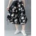 Women Casual Patchwork Elastic Waist Wide Leg Harem Pants