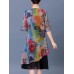 Elegant Women Floral Print Layered Dress