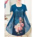 Women Floral Fake Two Pieces Elegant Chiffon Dress