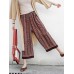 Bohemian Women Patchwork Elastic Waist Wide Leg Pants