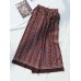 Bohemian Women Patchwork Elastic Waist Wide Leg Pants