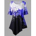 Women Elegant Floral Print Irregular Hem Blouse