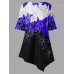 Women Elegant Floral Print Irregular Hem Blouse