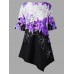 Women Elegant Floral Print Irregular Hem Blouse