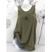 Plus Size Cotton Pure Color Lace Hem Tank Tops