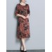 Women Ethnic Floral Print  Half Sleeve Dress