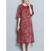 Women Ethnic Floral Print  Half Sleeve Dress