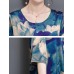 Chinese Style Floral Print Pocket Dress