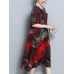 Floral Print O-neck Half Sleeve Dress