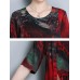 Floral Print O-neck Half Sleeve Dress