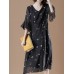 Cotton V-neck Flared Sleeve Star Dress